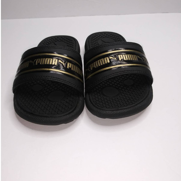Puma Slide Sandals Boys & Girls Black Siz 11 - Picture 1 of 5